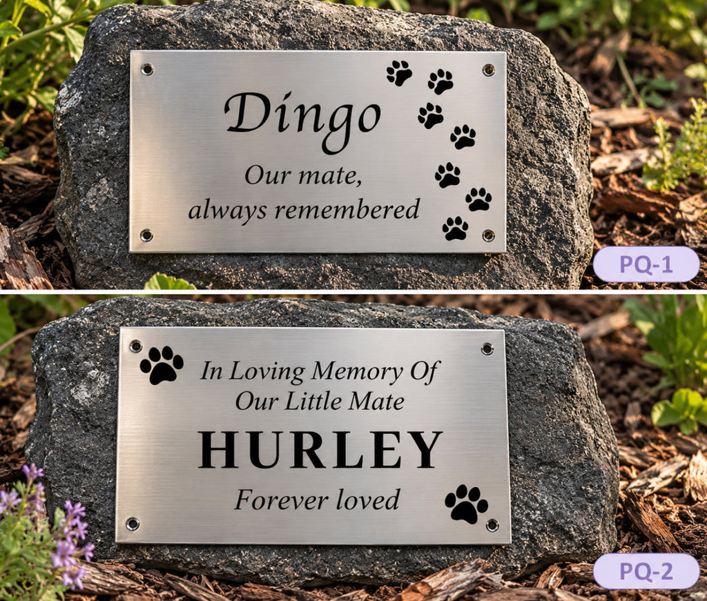 Personalised Engraved Stainless Steel Pet Memorial Plaque, Custom Outdoor Dog & Cat Grave Marker, Pet Remembrance Sign