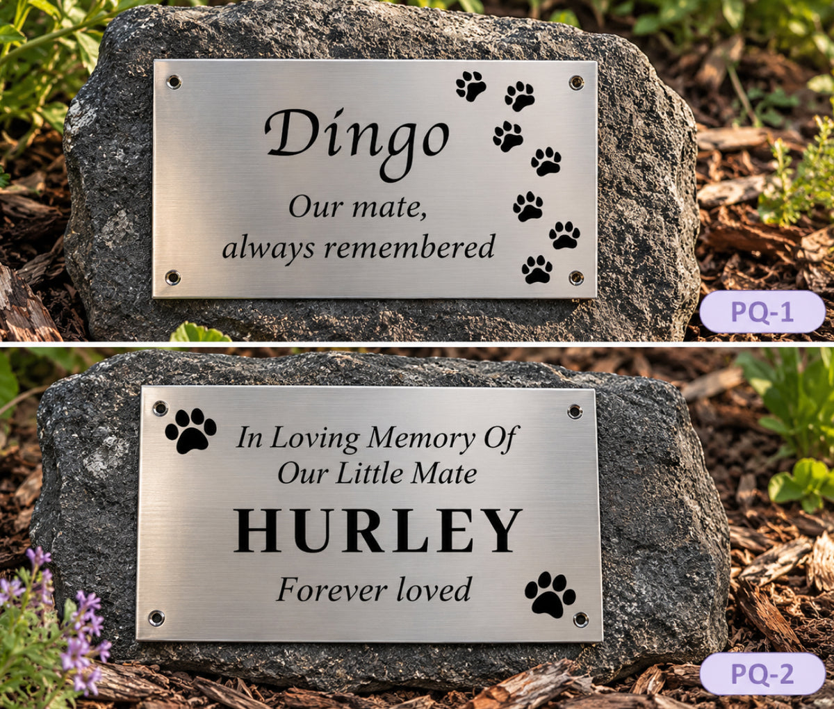 Personalised Engraved Stainless Steel Pet Memorial Plaque, Custom Outdoor Dog & Cat Grave Marker, Pet Remembrance Sign
