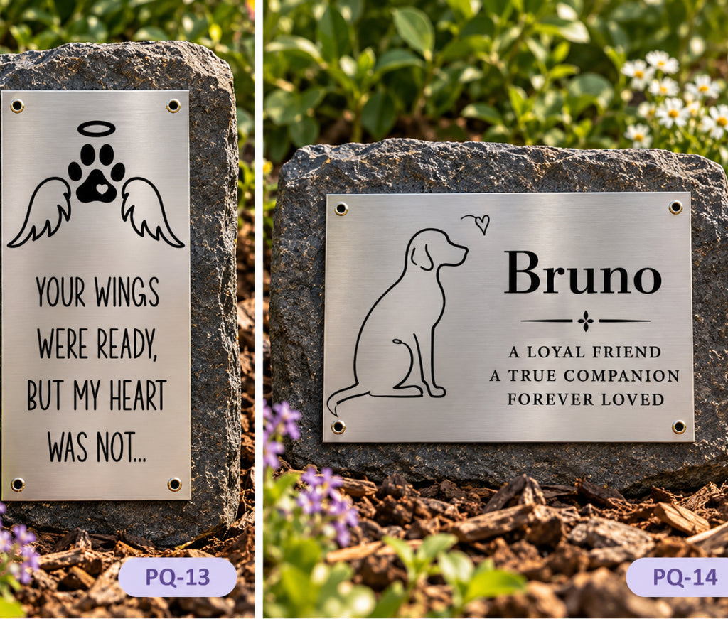 Personalised Engraved Stainless Steel Pet Memorial Plaque, Custom Outdoor Dog & Cat Grave Marker, Pet Remembrance Sign