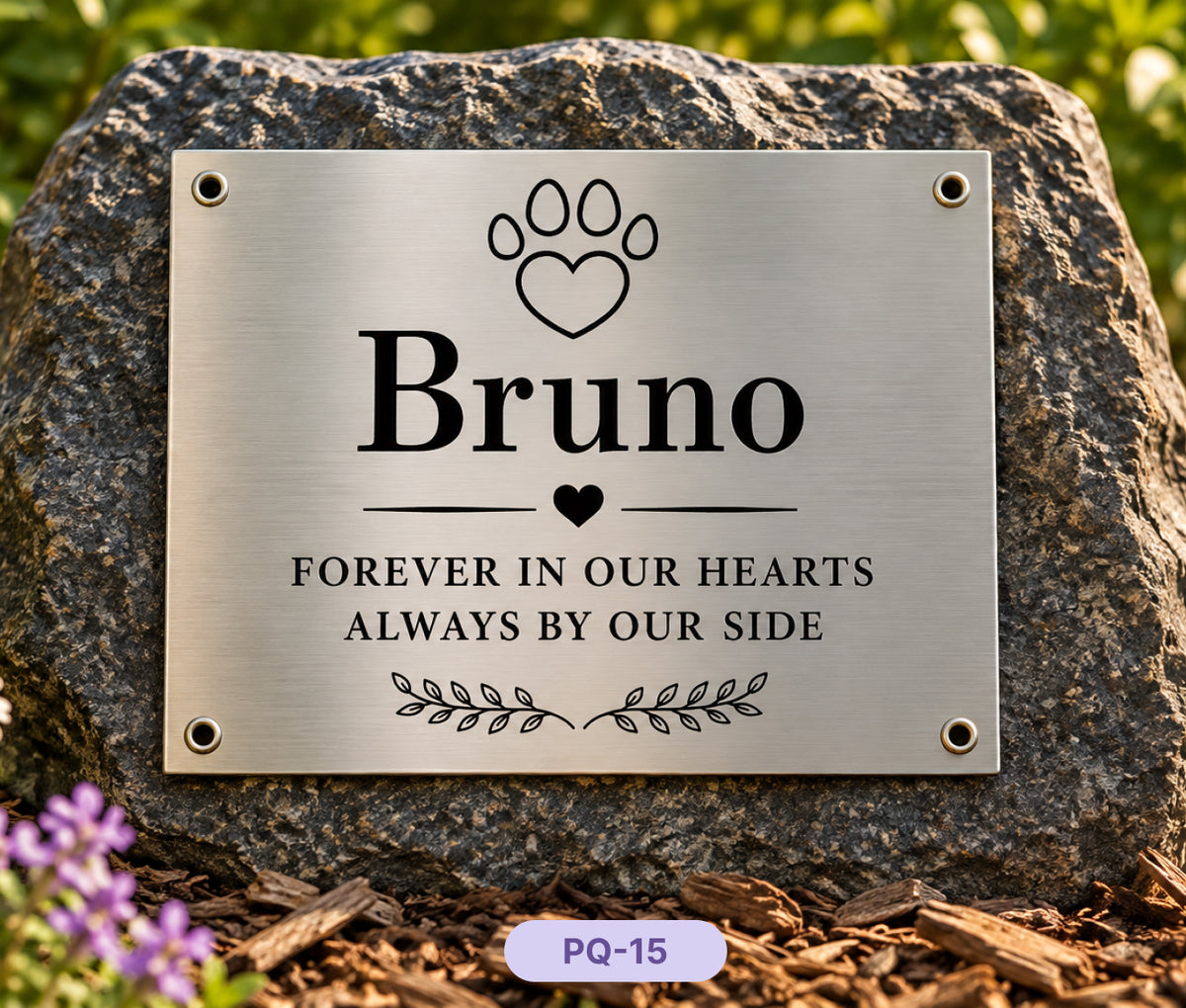 Personalised Engraved Stainless Steel Pet Memorial Plaque, Custom Outdoor Dog & Cat Grave Marker, Pet Remembrance Sign