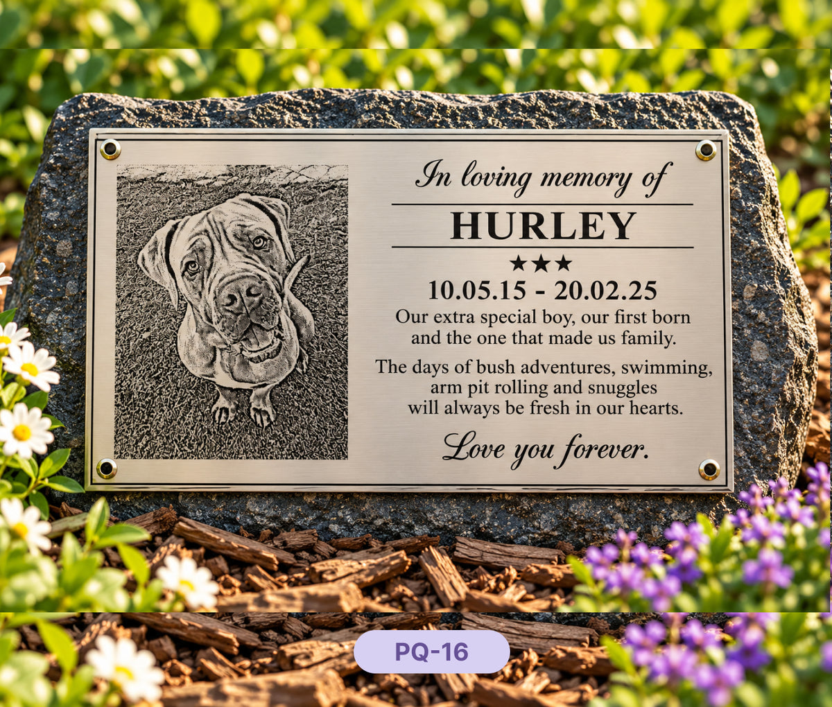 Personalised Engraved Stainless Steel Pet Memorial Plaque, Custom Outdoor Dog & Cat Grave Marker, Pet Remembrance Sign