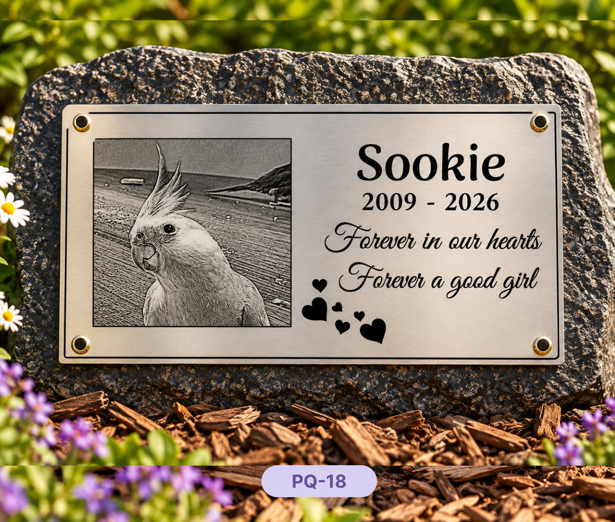 Personalised Engraved Stainless Steel Pet Memorial Plaque, Custom Outdoor Dog & Cat Grave Marker, Pet Remembrance Sign