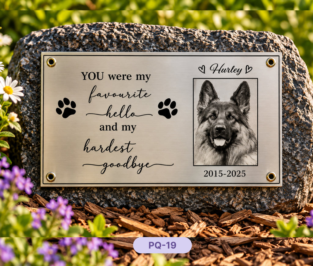 Personalised Engraved Stainless Steel Pet Memorial Plaque, Custom Outdoor Dog & Cat Grave Marker, Pet Remembrance Sign