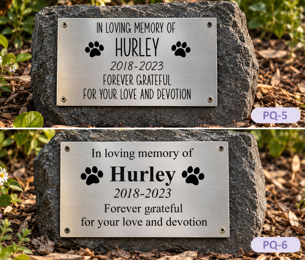 Personalised Engraved Stainless Steel Pet Memorial Plaque, Custom Outdoor Dog & Cat Grave Marker, Pet Remembrance Sign