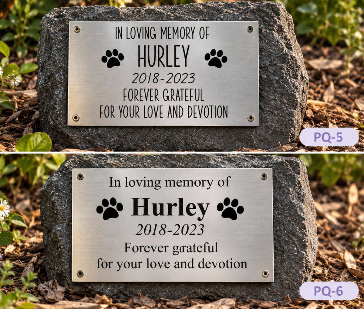 Personalised Engraved Stainless Steel Pet Memorial Plaque, Custom Outdoor Dog & Cat Grave Marker, Pet Remembrance Sign