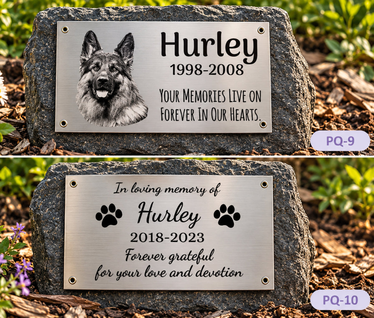 Personalised Engraved Stainless Steel Pet Memorial Plaque, Custom Outdoor Dog & Cat Grave Marker, Pet Remembrance Sign