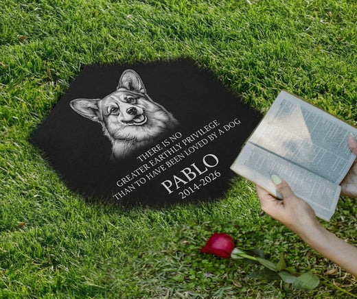 Personalised Pet Memorial Slate Plaque – Custom Photo & Text Tribute Stone