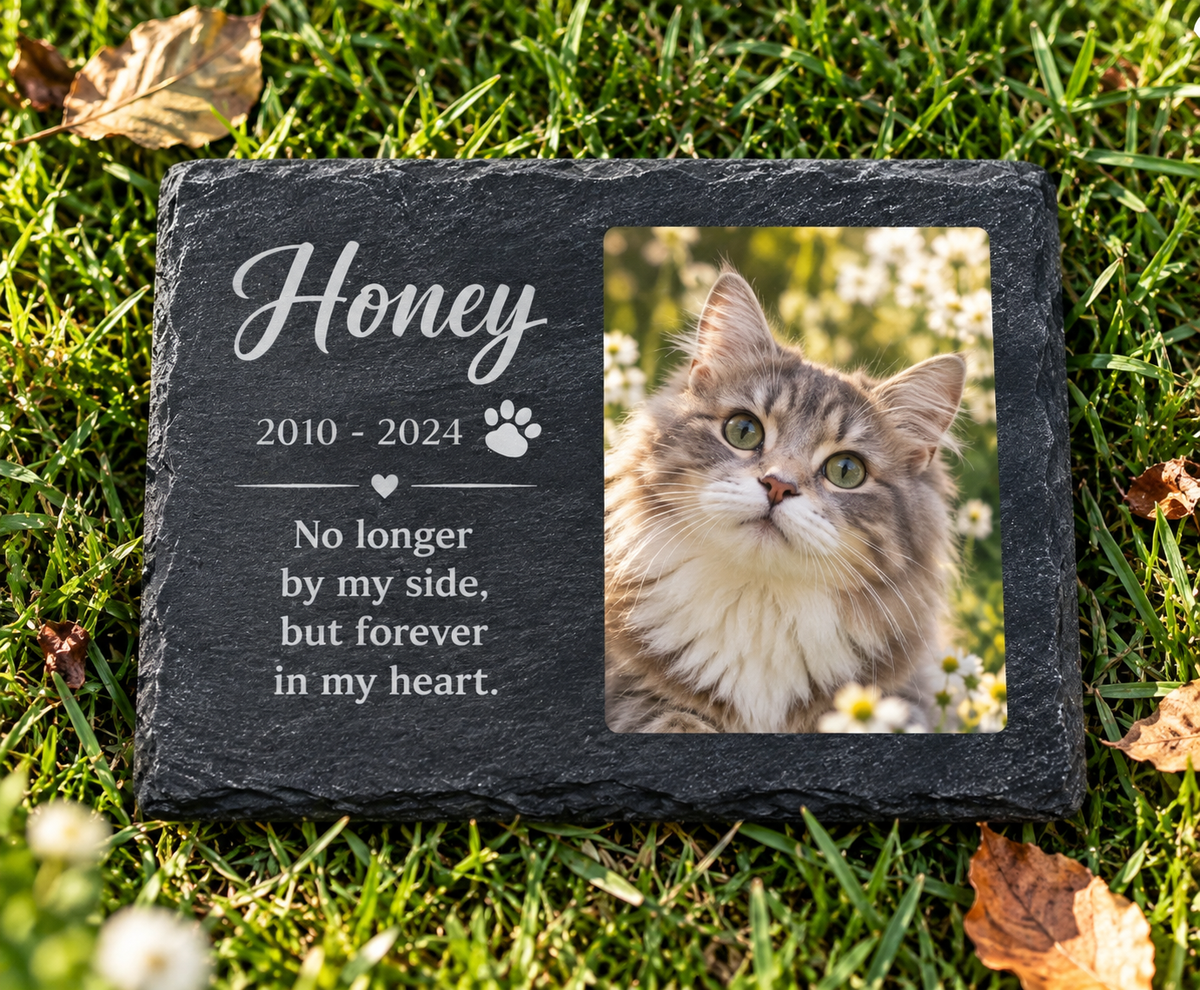 Personalized Pet Memorial Plaque: Extra Large Outdoor Dog & Cat Grave Marker