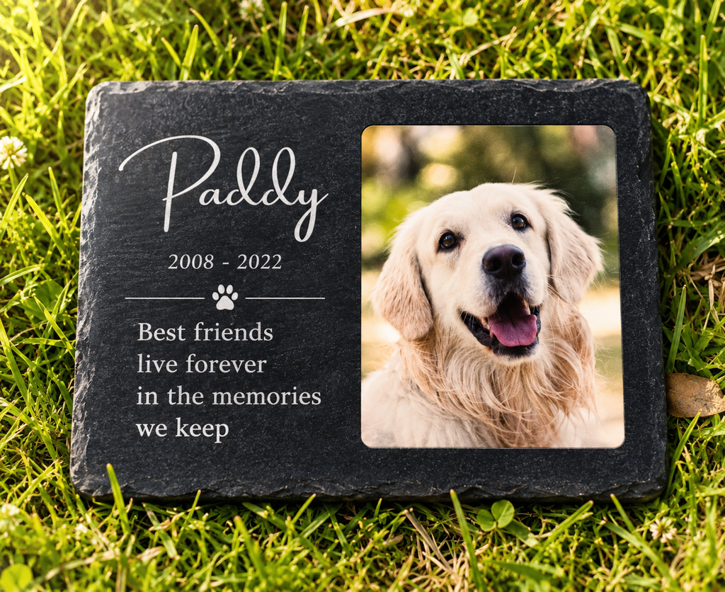 Personalized Pet Memorial Plaque: Extra Large Outdoor Dog & Cat Grave Marker 1