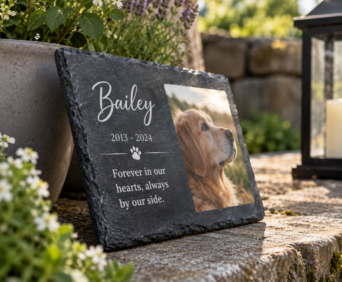 Personalized Pet Memorial Plaque: Extra Large Outdoor Dog & Cat Grave Marker 2